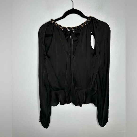 Veronica Beard Yulita Gold Chain detail Top women’s size 10 - Picture 4 of 7